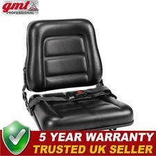 Universal Tractor Seat w/ Slide Rail Black Folding Forklift Seat Mower UK Dumper