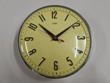 Metamec Wall Clock Yellow Round Battery Operated Retro Style