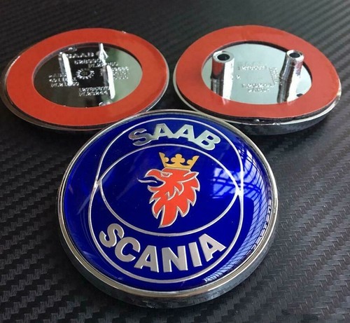 Saab scania badge set - saab, front