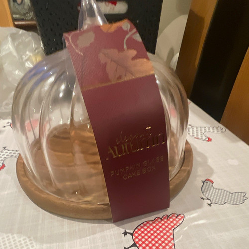 Autumn pumpkin glass cake - glass,