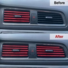 10x Car Auto Accessories Air Conditioner Air Outlet Decoration Strip Cover Red