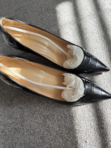 Black patent calf pump - black, heels
