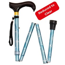 Easy Adjustable Folding Cane Flower Style & Plain Design Walking Stick UK Seller