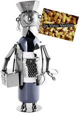 Metal Wine Bottle Holder Nurse Novelty Rack Stand Decor Fun Gift + Card