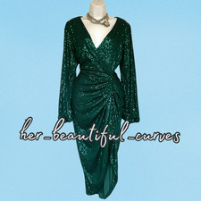 QUIZ GLITTER SEQUINED OCCASION PARTY DRESS SIZE 18