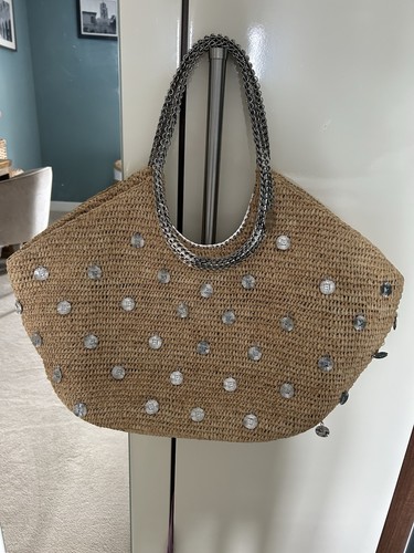 Paco rabbanne raffia tote bag - rabbanne,