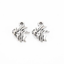 Tibetan Silver Fish Charms Angel Fish Tropical Animals 16mm x 12mm 10pcs C511