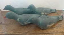 4 Vintage HALF SHELL PIGEON DECOYS 