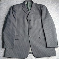 TAYLOR & REECE MENS PIN STRIPE SUIT JACKET 42R - WOOL PLUS LYCRA BLEND