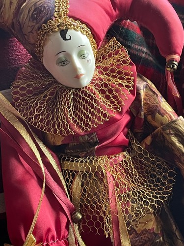 Vintage porcelain jester - vintage,