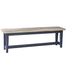 Florence navy blue kitchen table bench. Solid wooden bench with thick top,120cm