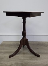 Vintage Wooden Chessboard Table Tripod Side Table Rustic Cottage Manor House