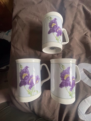 Porcelain ceramic mugs with - x3,