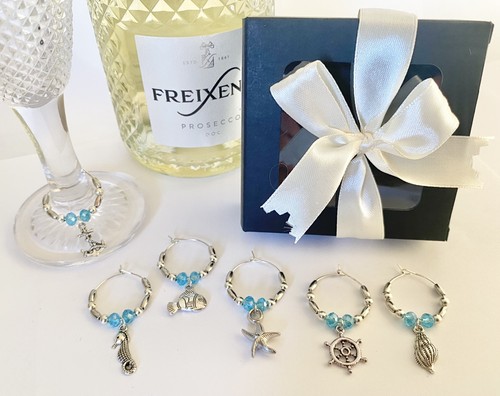 Nautical wine glass charms - nautical,
