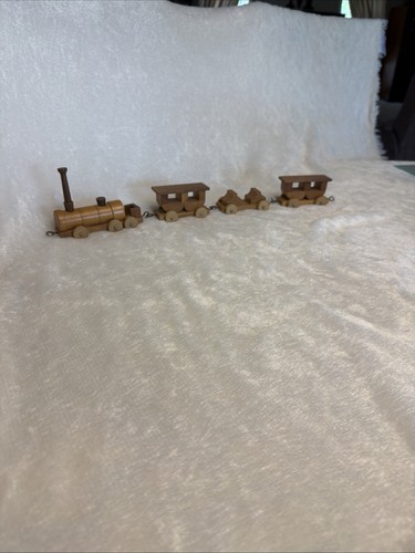 Mini handmade wooden train - train, set