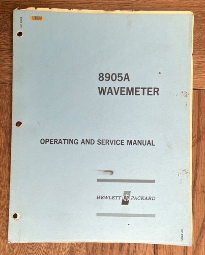 8905a wavemeter operating - hp,