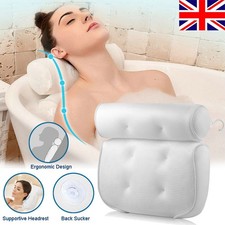 Luxury 4D Mesh Non-slip Comfortable Spa Bath Pillow Bathtub Headrest Cushion UK