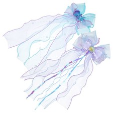  2pcs Mermaid Hair Clips: Mermaid Bow Hairclips For Girls Women - Bowknot