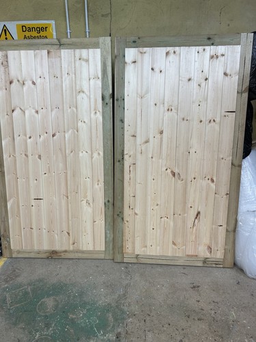 Large pair wooden treated - pair, of