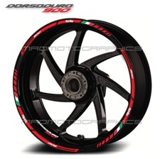 Motorcycle Wheel Rim Stickers Aprilia Dorsoduro 900 Laminated Stripes Red