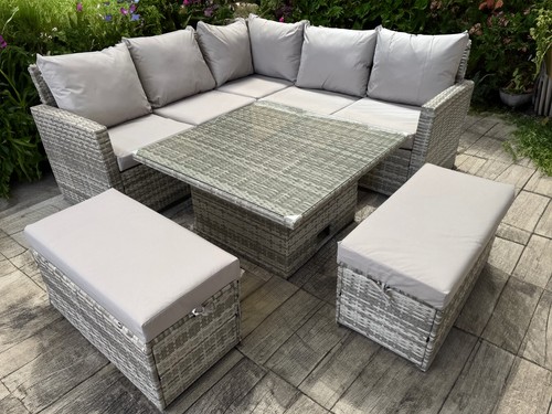 Rattan corner raising table - corner,