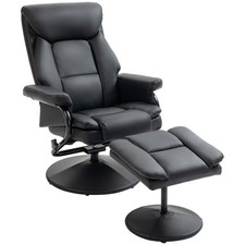 HOMCOM PU Leather Recliner Armchair with Ottoman  , Refurbished