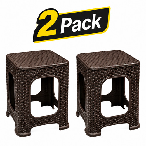 2pack brown plastic rattan - brown,