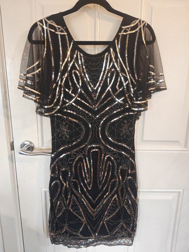 Womens black with gold - with, sequin