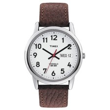 Timex Mens White Brown Easy Reader Watch RRP £49.99. New and Boxed.
