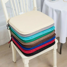 New Plain Chair Cushion Seat Pads Foam Tie On Garden Chair Bench Dining Kitchen
