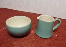 Denby Manor Green Milk Jug and Sugar Bowl