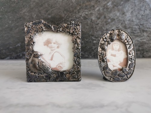 Pair photo frames silver - pair, of
