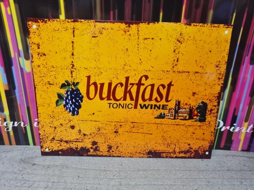 Buckfast wine metal tin - buckfast, wall