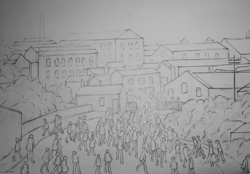 Lowry pencil drawing - s,