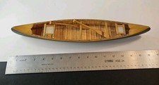 Mini Wooden canoe project ,  15.5" wood detail ,with Two Mini Oars