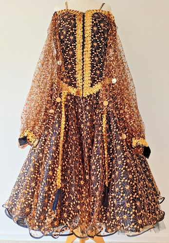 Gold vintage dress - vintage,