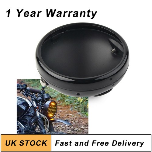 7inch black motorcycle round - 7inch,