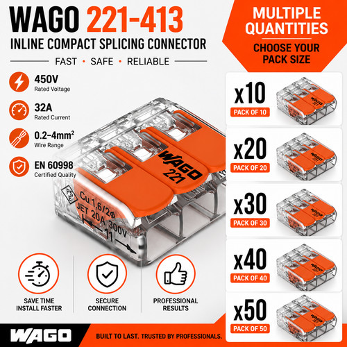 Wago 221 413 connectors way - connectors, 3