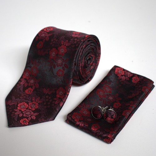 Men dark red floral silk - men’s,