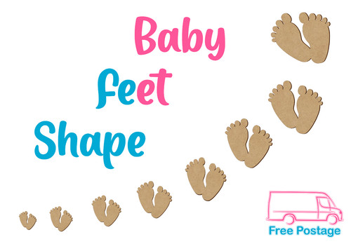 Baby feet mdf shapes - baby,