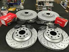 FOR VW GOLF R 2.0 DSG MK6 FRONT REAR CROSS DRILLED GROOVED BRAKE DISCS AND PADS 