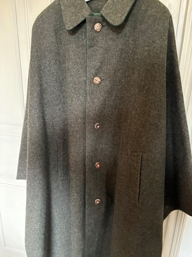 Dark green loden cape coat - dark,