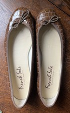 French Sole Brown Patent Croc