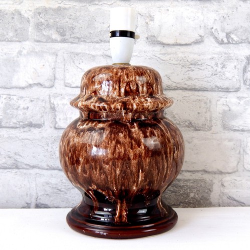 Vintage drip glaze table lamp - vintage,