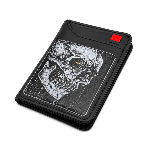 Gothic skull wallet black faux - gothic,