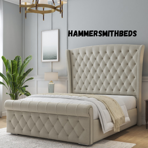 Sleigh scroll bed - bed, frame