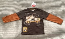 TU Dumper Truck T-Shirt Age 2-3 Kids Brown Bumper Big Tyres Cab