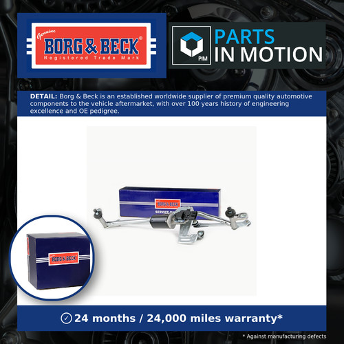 Wiper motor front bwm1012 borg - motor,