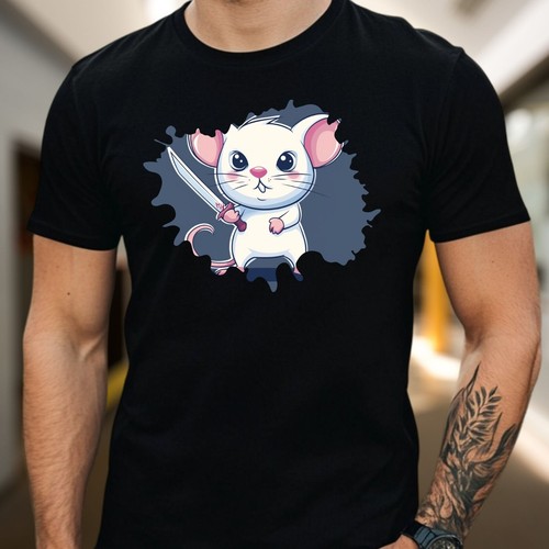 Mens psycho rat motif cotton - rat,