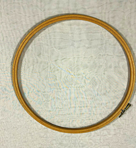 Round wooden embroidery hoop - embroidery,